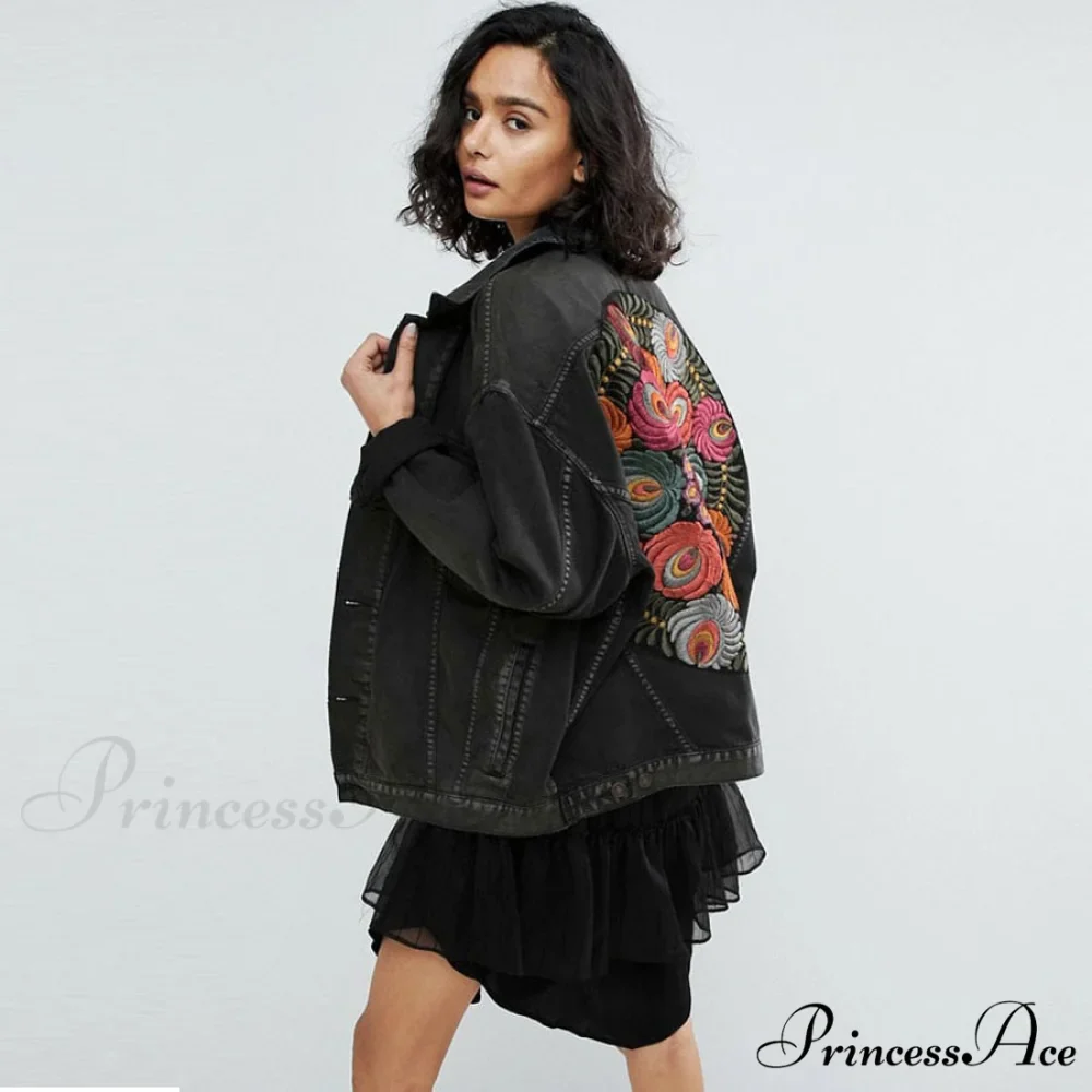 Floral Embroidered Denim Jacket - Image 6