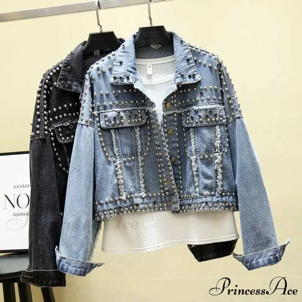 Rivet Studded Denim Jacket - Image 2