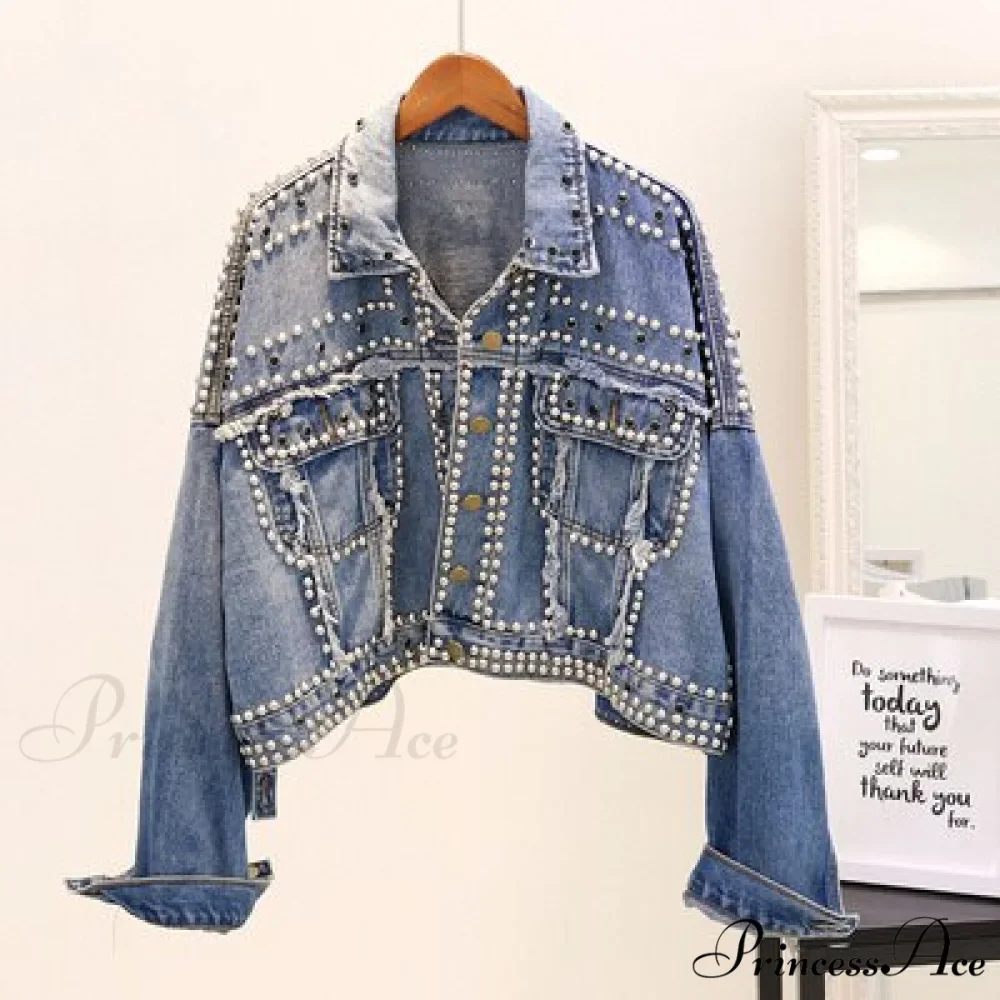 Rivet Studded Denim Jacket - Image 7