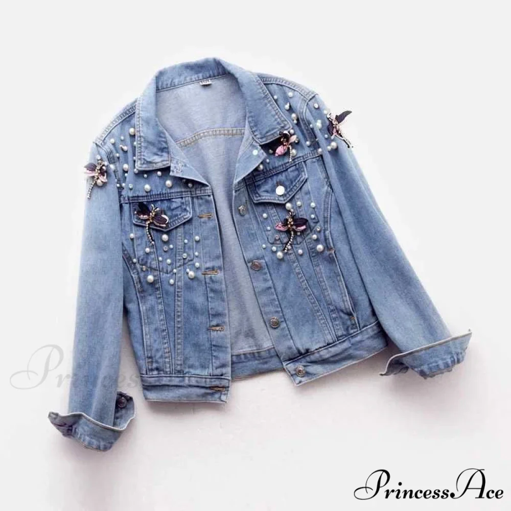 Beading Loose Dragonfly Demin Jacket - Image 3