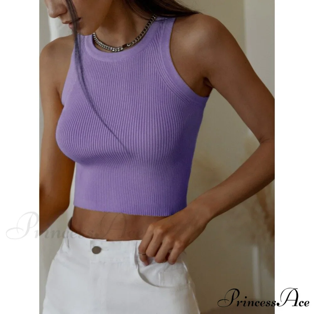 Y2K Sleeveless Knitted Crop Tops - Image 11