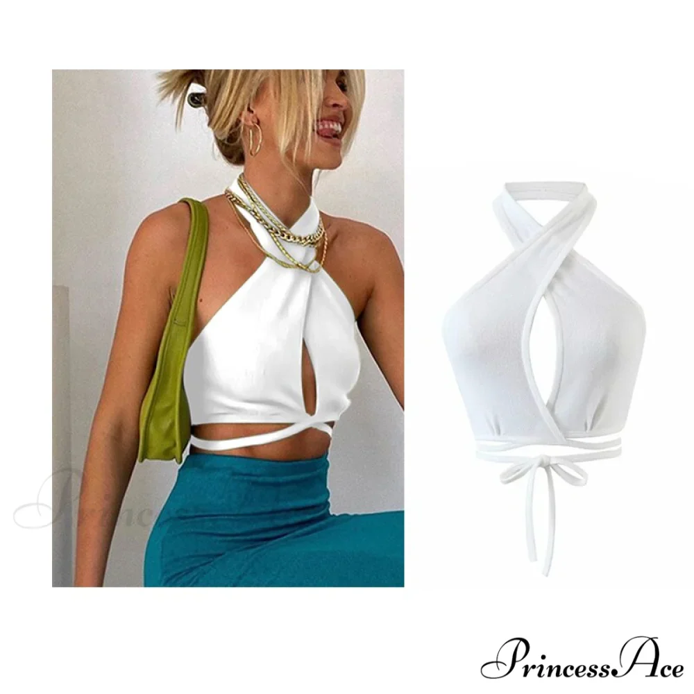 Backless Sleeveless Spaghetti Strap Halter Camis - Image 11