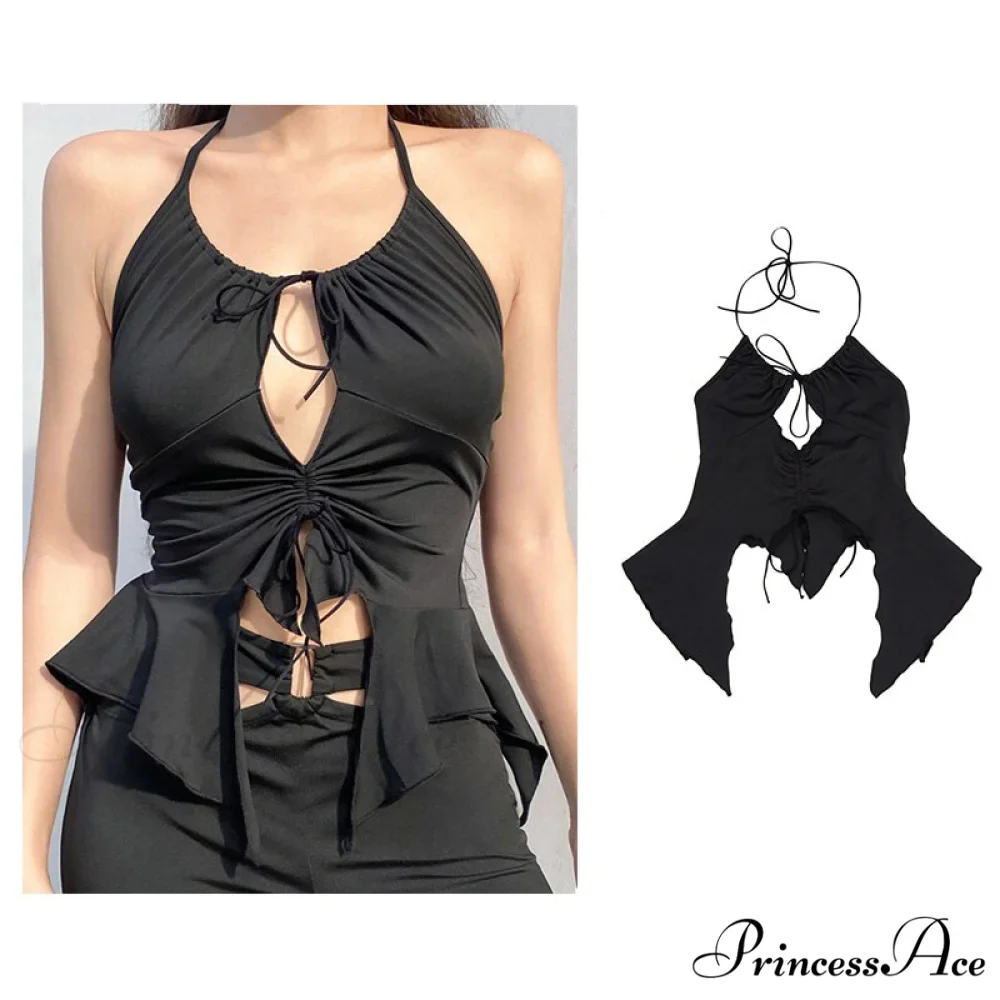 Backless Sleeveless Spaghetti Strap Halter Camis - Image 14