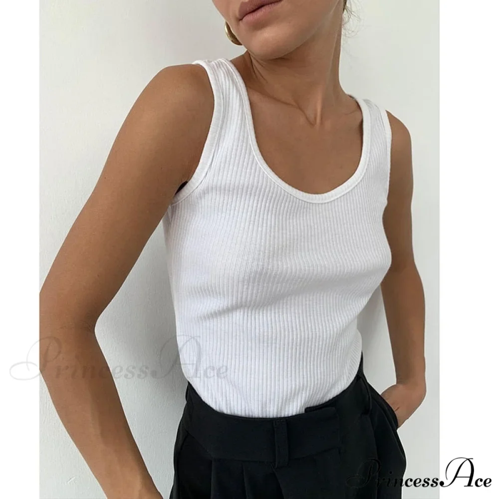 Basic Ribbed Knitted Tank Top - Image 4
