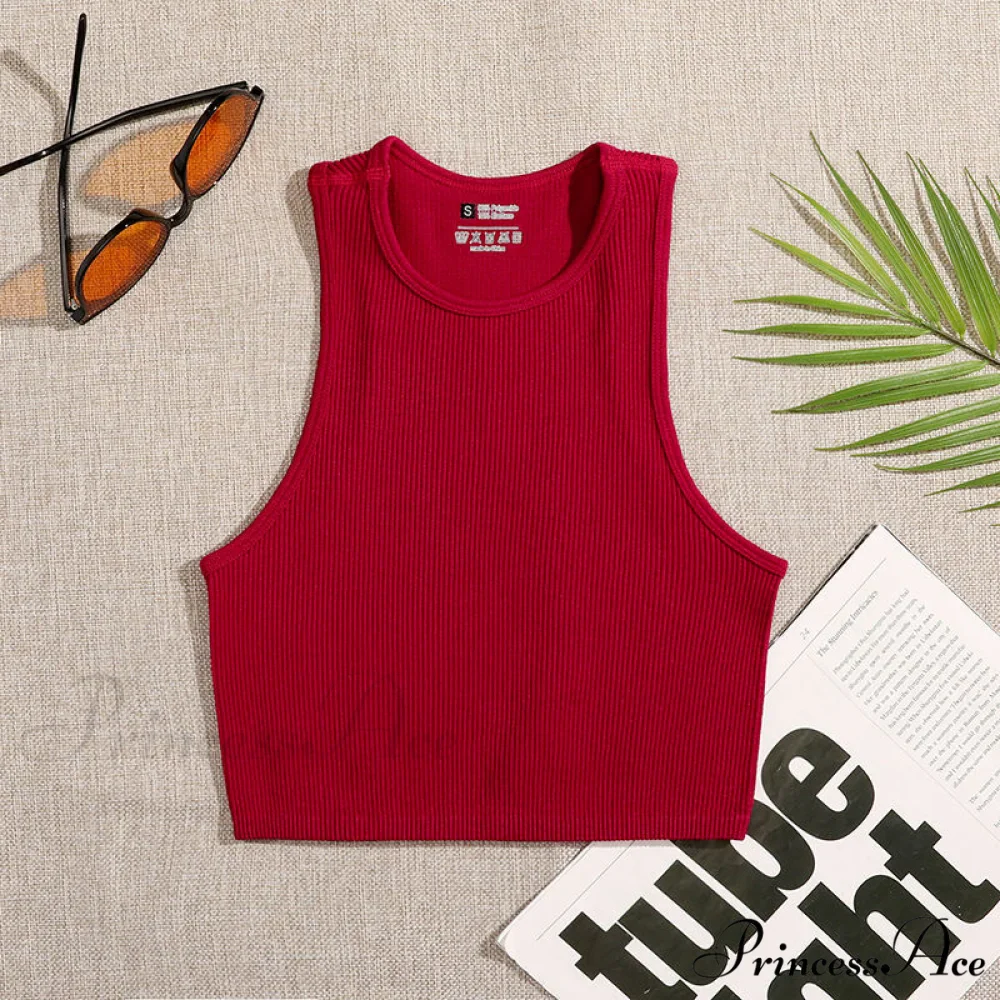 Solid Basic Seamless Streetwear Tank Tops - Image 19