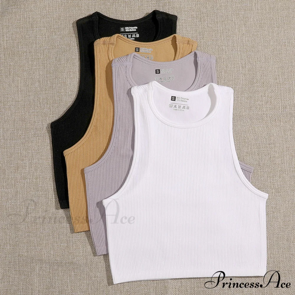 Solid Basic Seamless Streetwear Tank Tops - Image 2