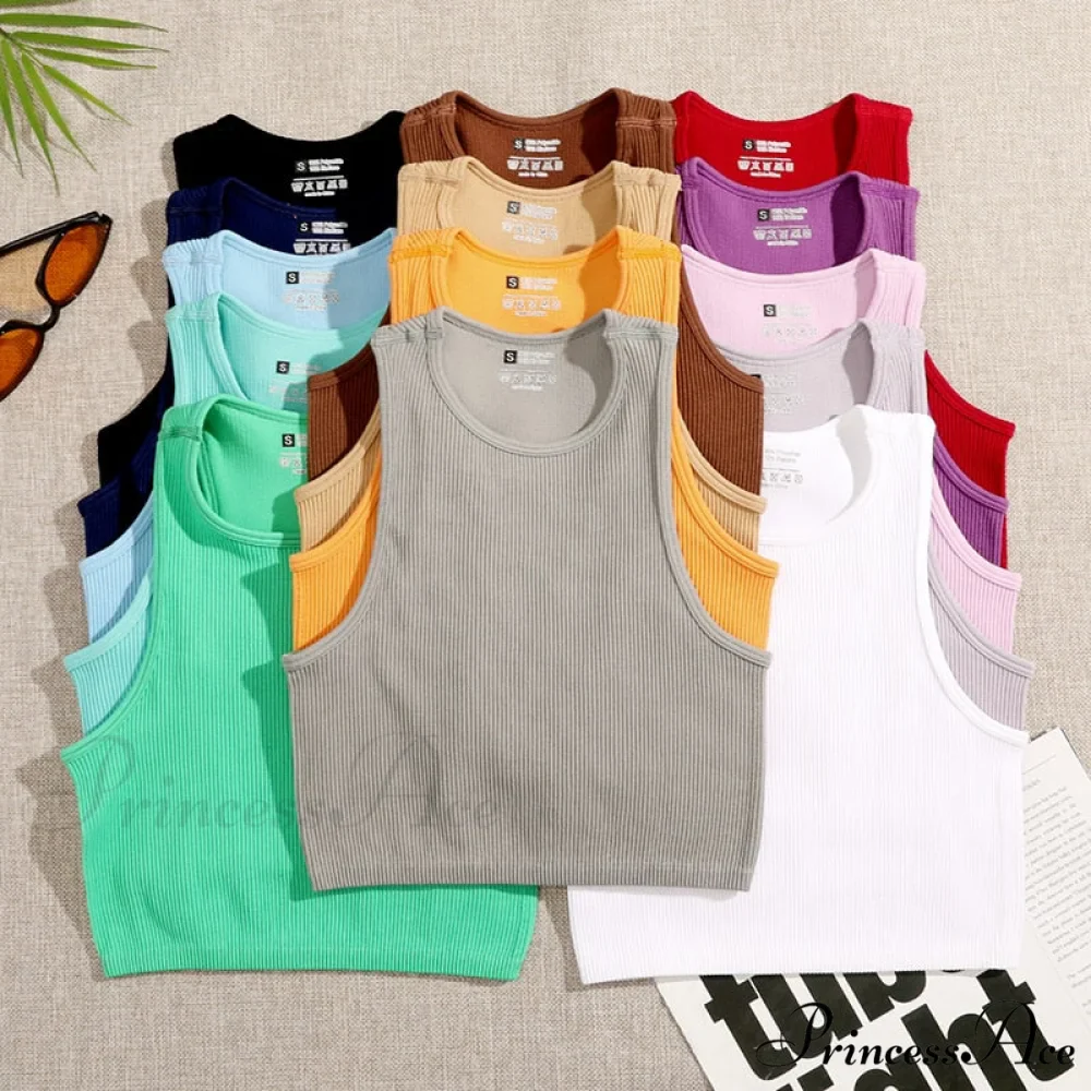 Solid Basic Seamless Streetwear Tank Tops - Image 3