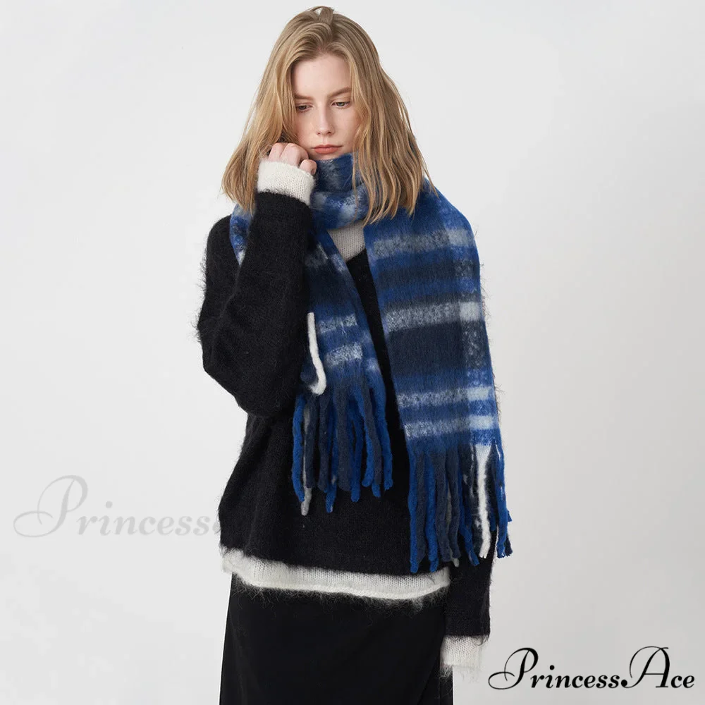 2024 New French Classic Vintage Cozy Warm Faux Cashmere Plaid Scarf - Image 3