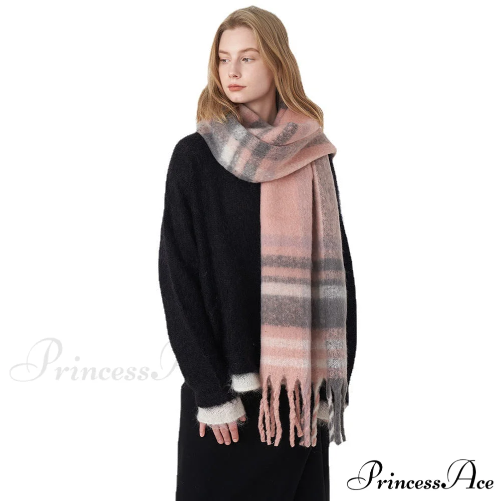 2024 New French Classic Vintage Cozy Warm Faux Cashmere Plaid Scarf - Image 5