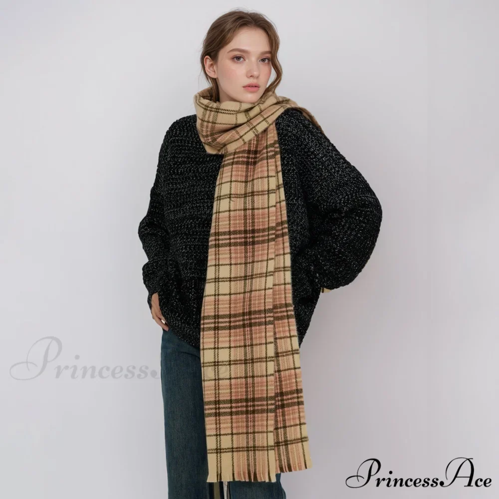 Korean Elegant Fashionable Soft Warm Cozy Classic Trendy Shawl Scarf - Image 4