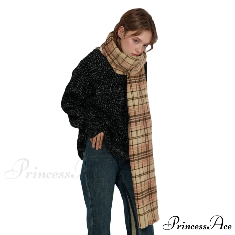 Korean Elegant Fashionable Soft Warm Cozy Classic Trendy Shawl Scarf - Image 5