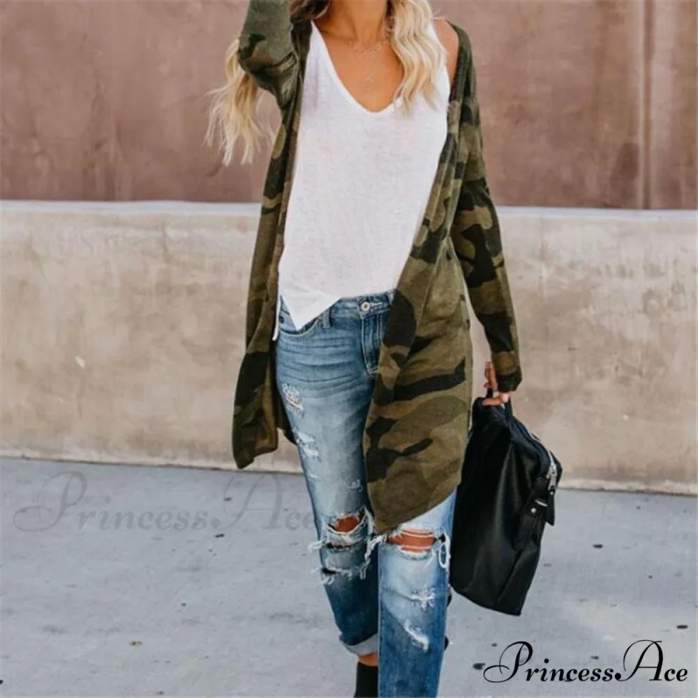 Women Cardigan Long Sleeve Leopard Kimono Shawl Loose Coat - Image 3