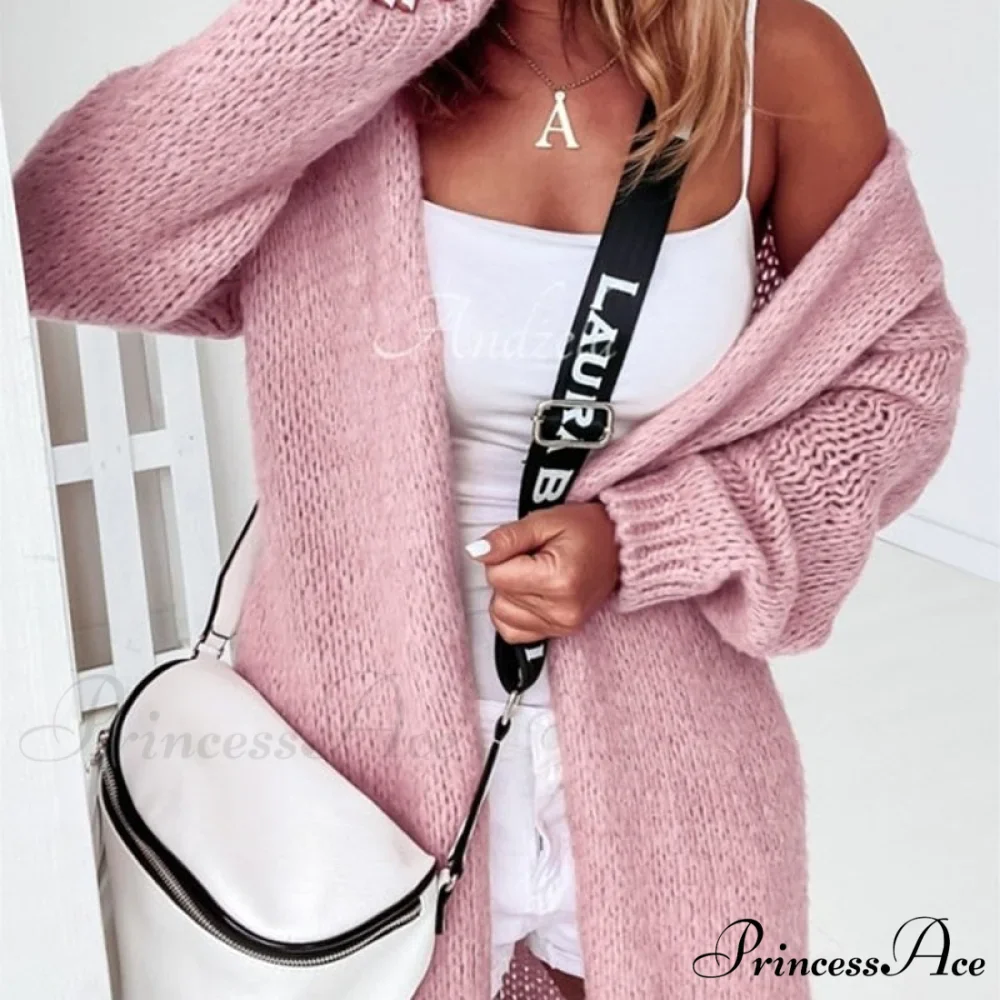 Women Casual Long Sleeve Long Sweaters Winter Loose Cardigan - Image 10