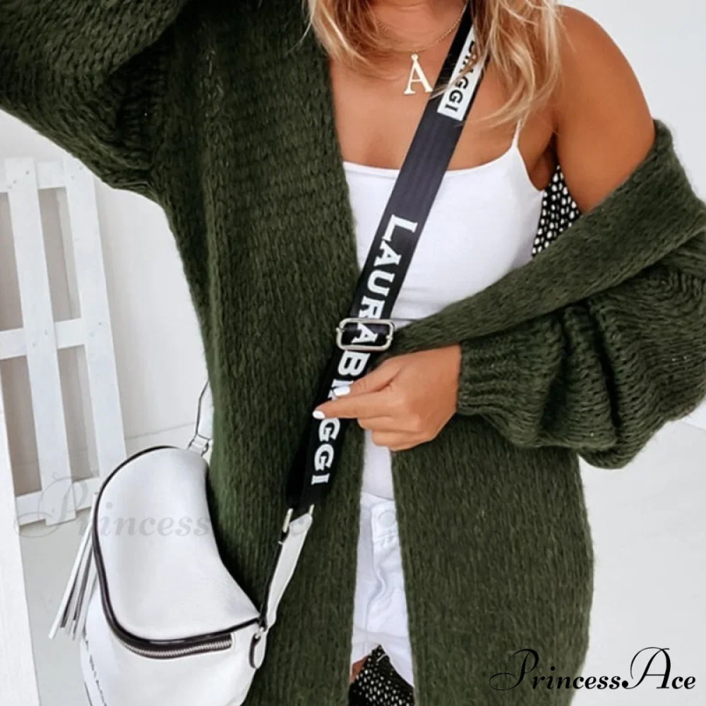 Women Casual Long Sleeve Long Sweaters Winter Loose Cardigan - Image 12