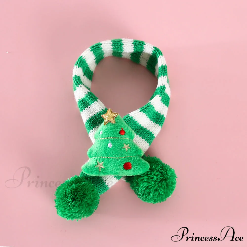 Cat Dog Knitted Wool Striped Christmas Scarf - Image 11