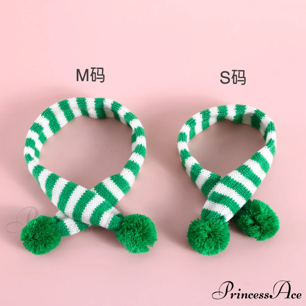 Cat Dog Knitted Wool Striped Christmas Scarf - Image 23