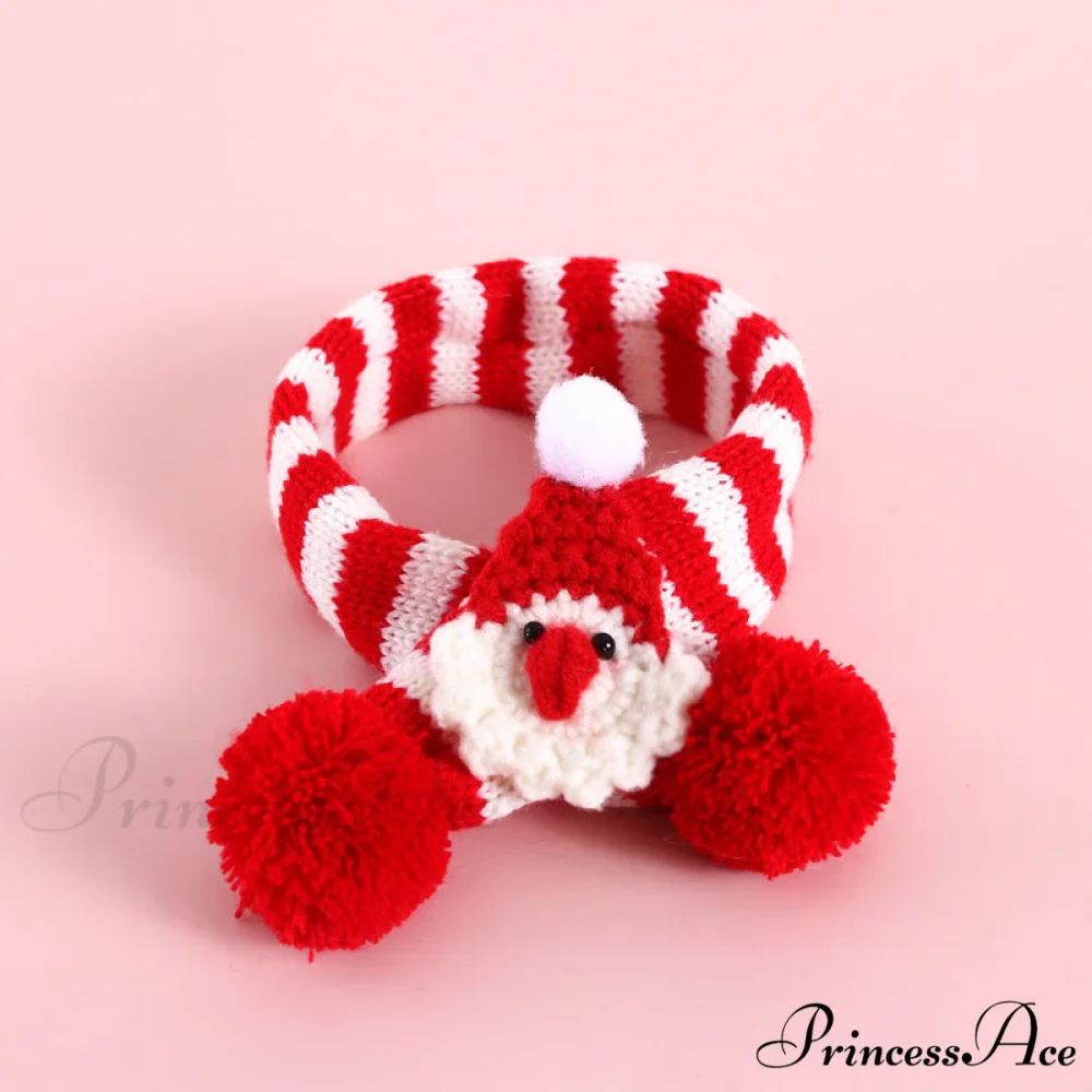 Cat Dog Knitted Wool Striped Christmas Scarf - Image 6