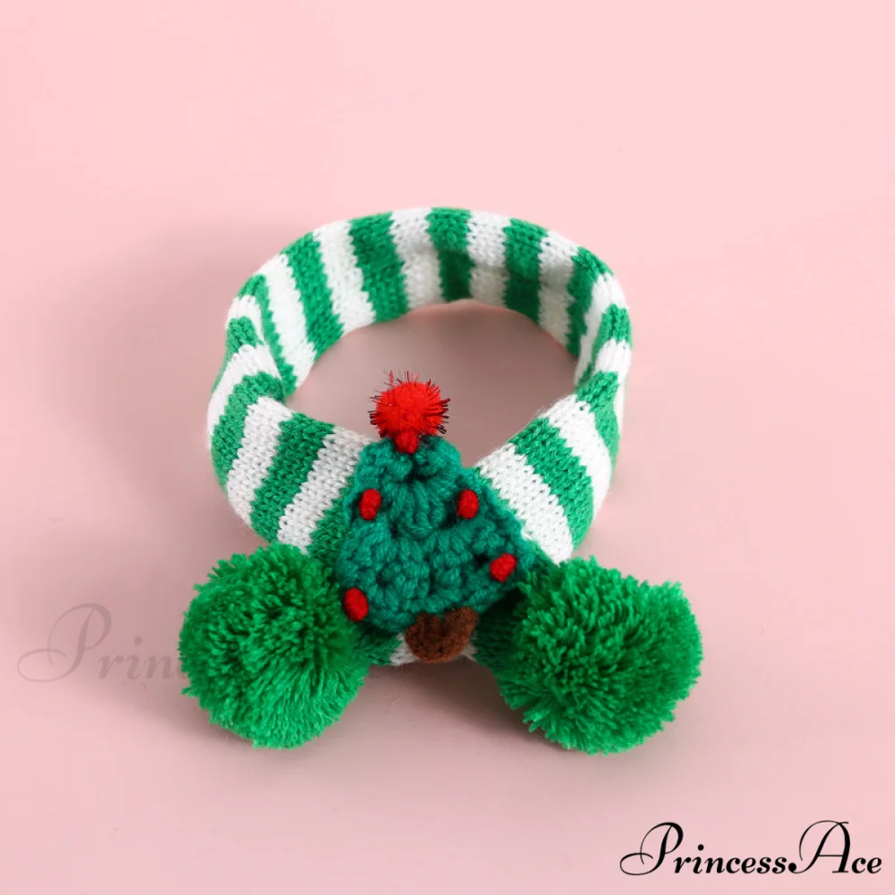 Cat Dog Knitted Wool Striped Christmas Scarf - Image 7