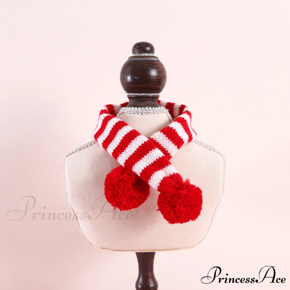 Cat Dog Knitted Wool Striped Christmas Scarf - Image 8