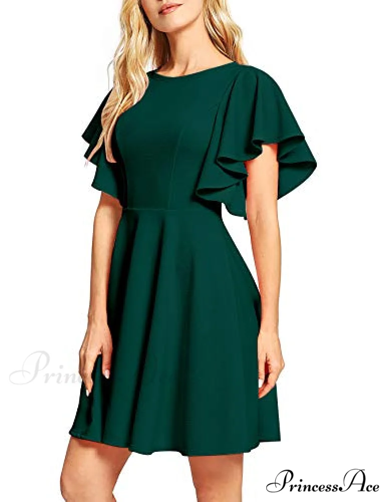 Stretchy Line Swing Flared Skater Christmas Dress - Image 2