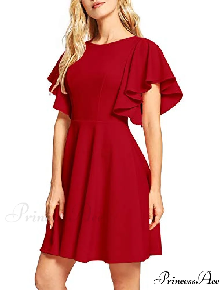 Stretchy Line Swing Flared Skater Christmas Dress - Image 4