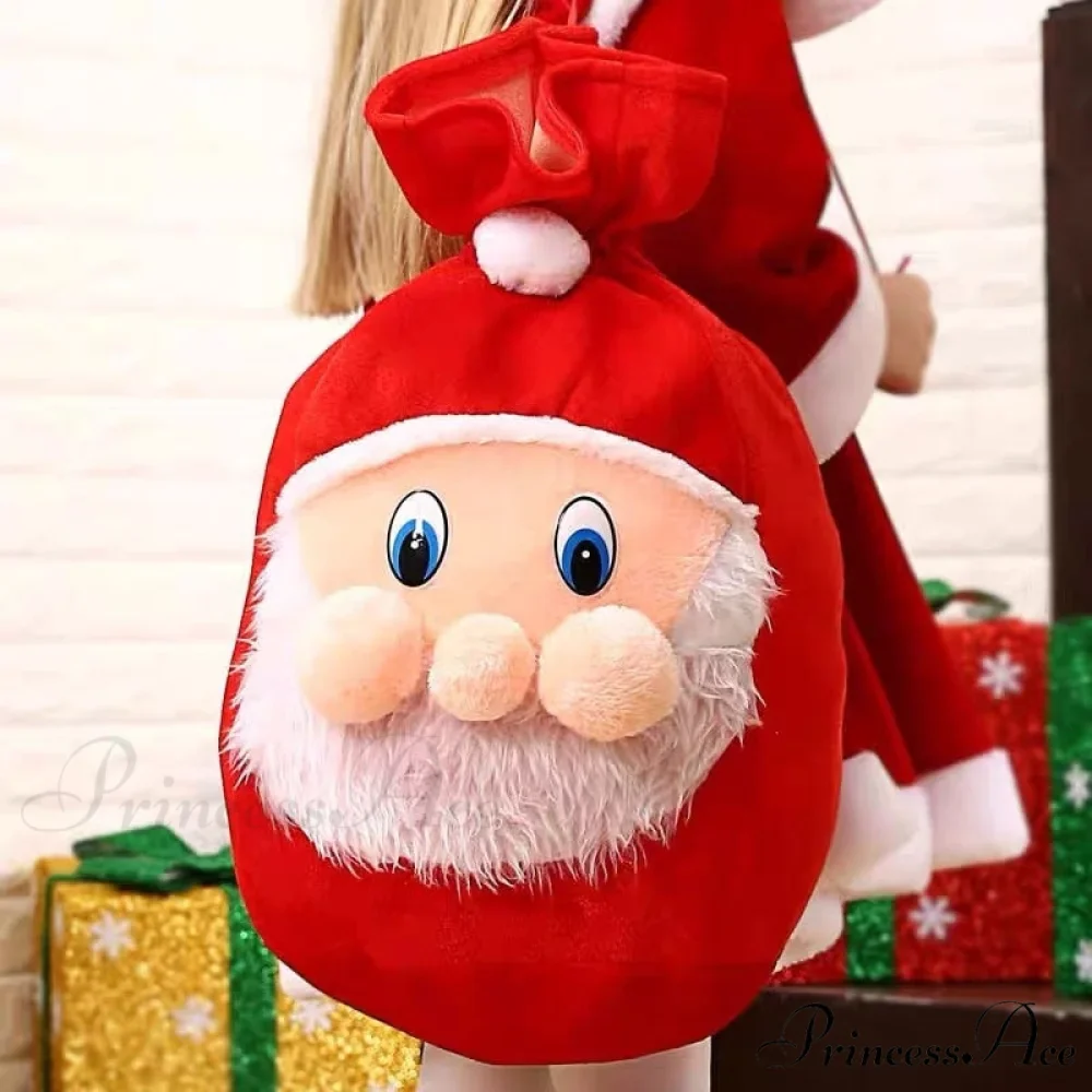 Child Christmas Santa Claus Dress Pants Tops Hat Cloak Belt Sets - Image 4