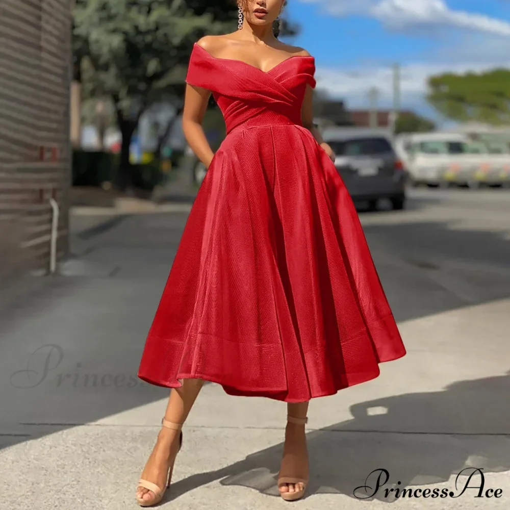 Sexy Off Shoulder Wedding Party Elegant Fashion Dress - Image 3