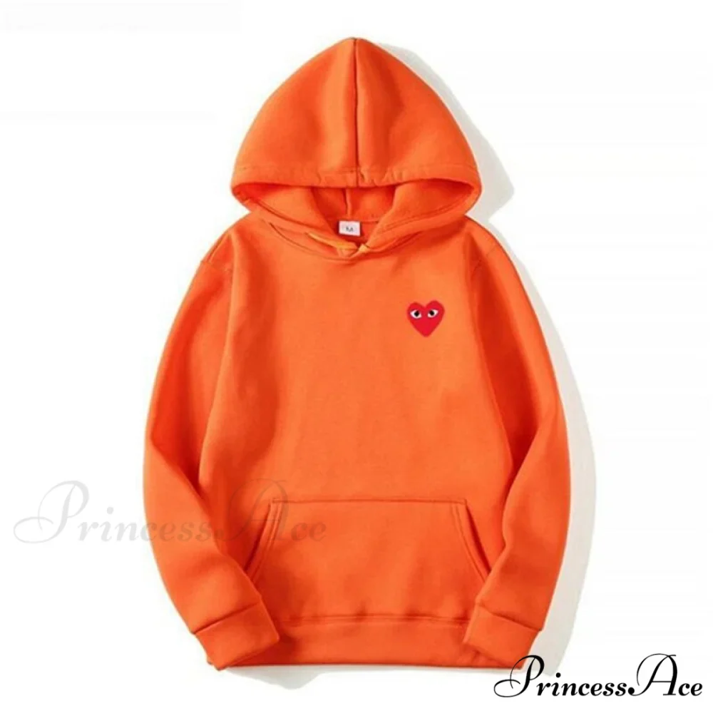 Cotton Heart-Eye Printed Fall/Winter Casual Hoodies - Image 2