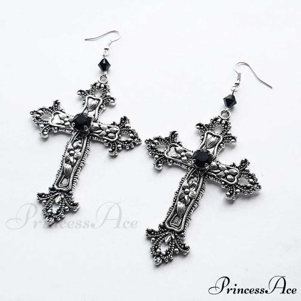 Large Detailed Cross Drill Pendant Jewel Necklace - Image 6