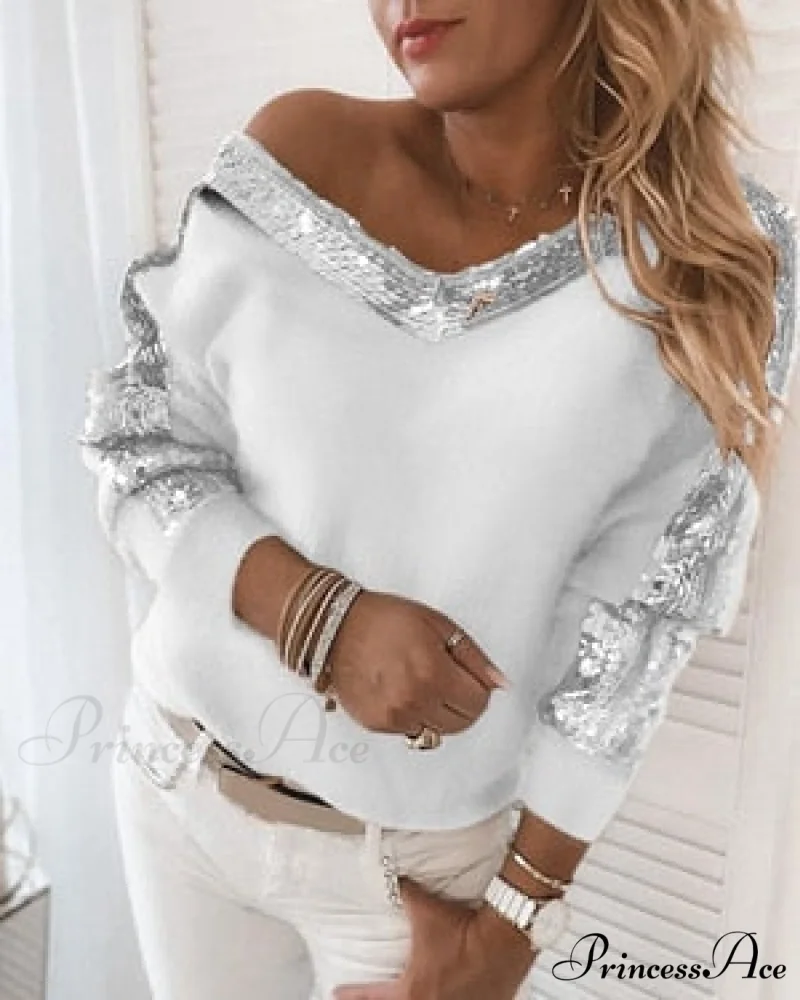 Long Sleeve V Neck Casual Club Party Knitted Sweater - Image 12