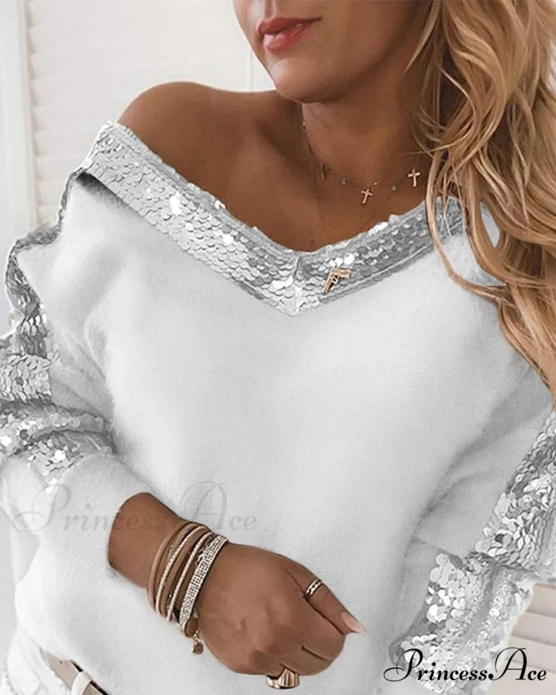 Long Sleeve V Neck Casual Club Party Knitted Sweater - Image 4