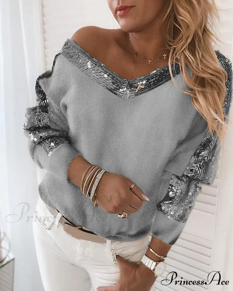 Long Sleeve V Neck Casual Club Party Knitted Sweater - Image 6