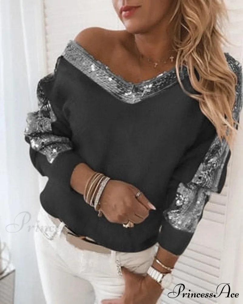 Long Sleeve V Neck Casual Club Party Knitted Sweater - Image 7