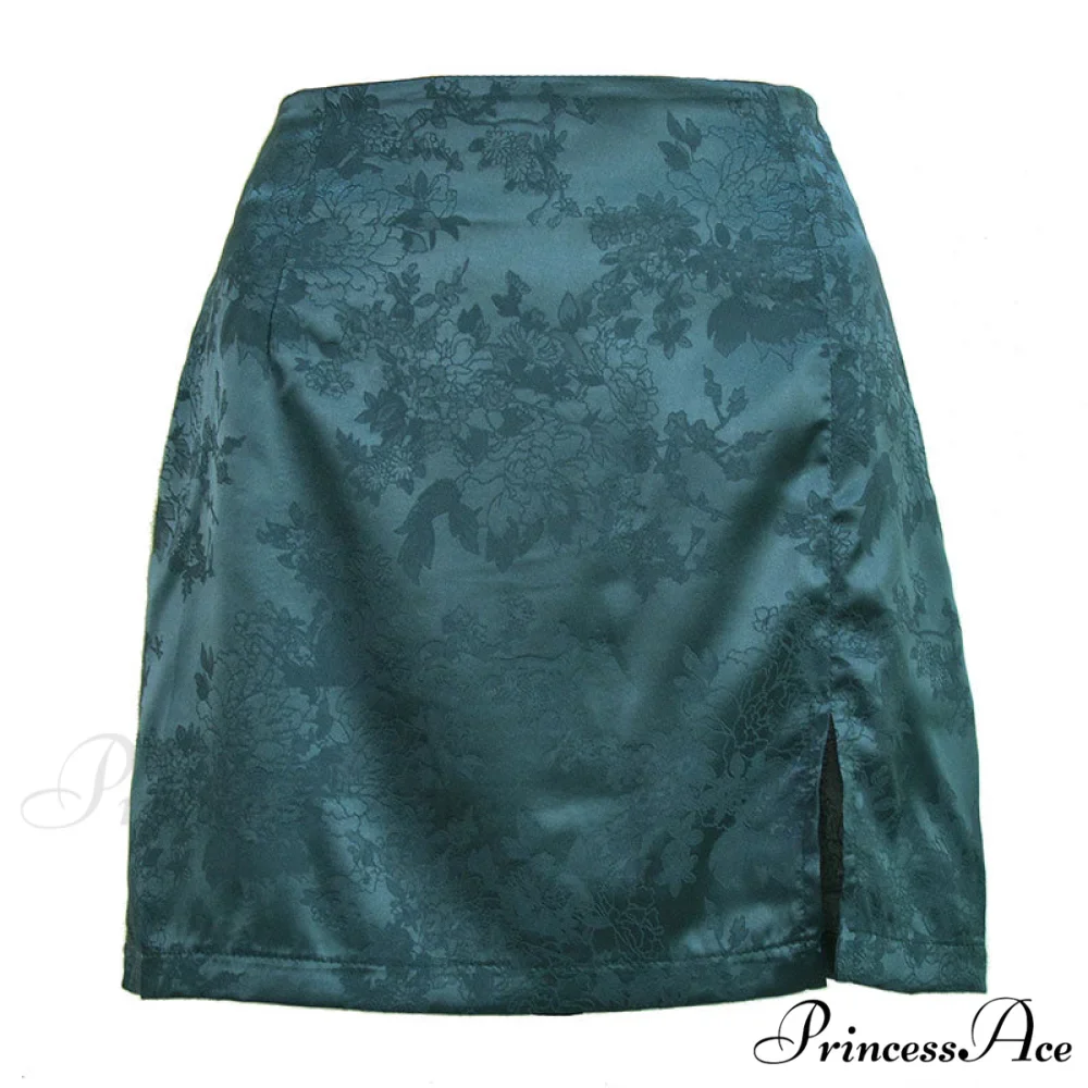 Jacquard Satin Skirt Sexy High Waist Mini Skirt - Image 6