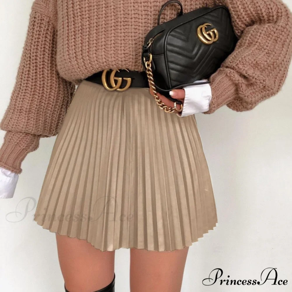 Chic High Waisted Sexy A-line Mini Fashion Skirt - Image 4