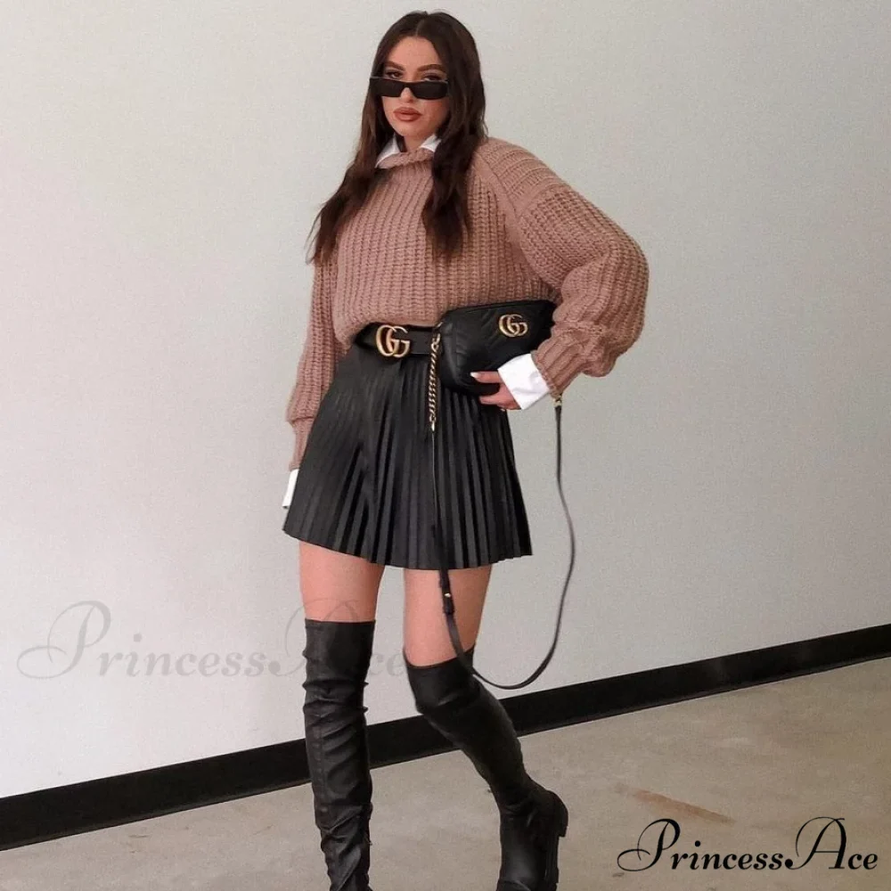 Chic High Waisted Sexy A-line Mini Fashion Skirt - Image 9