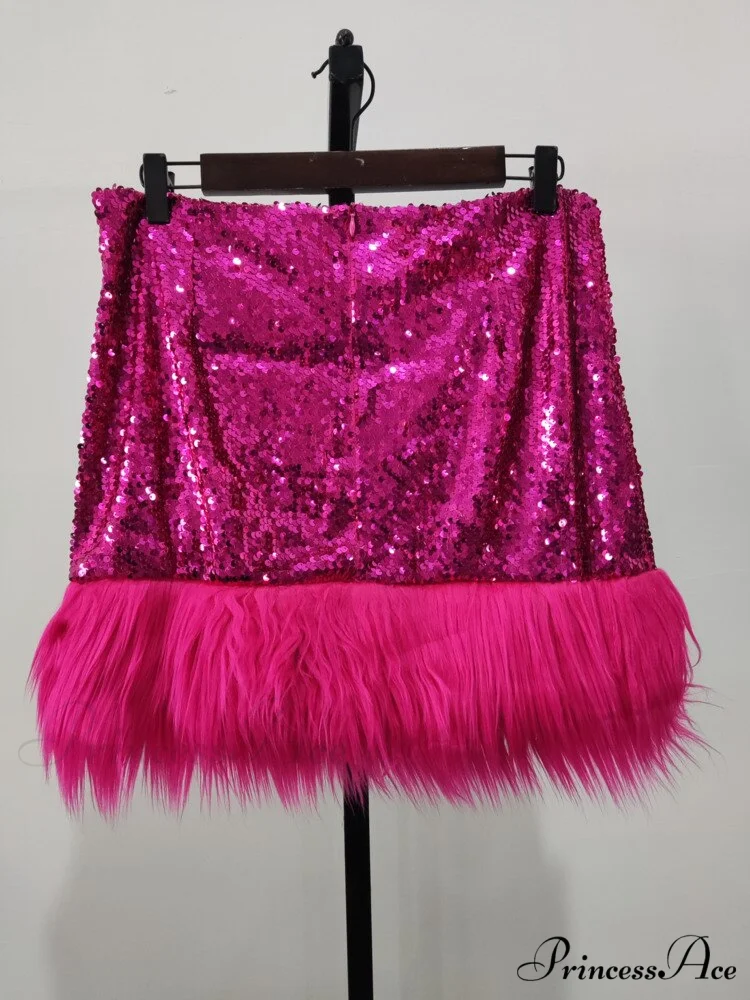 Sequin Feather Women's Short Party Skirt - Image 6