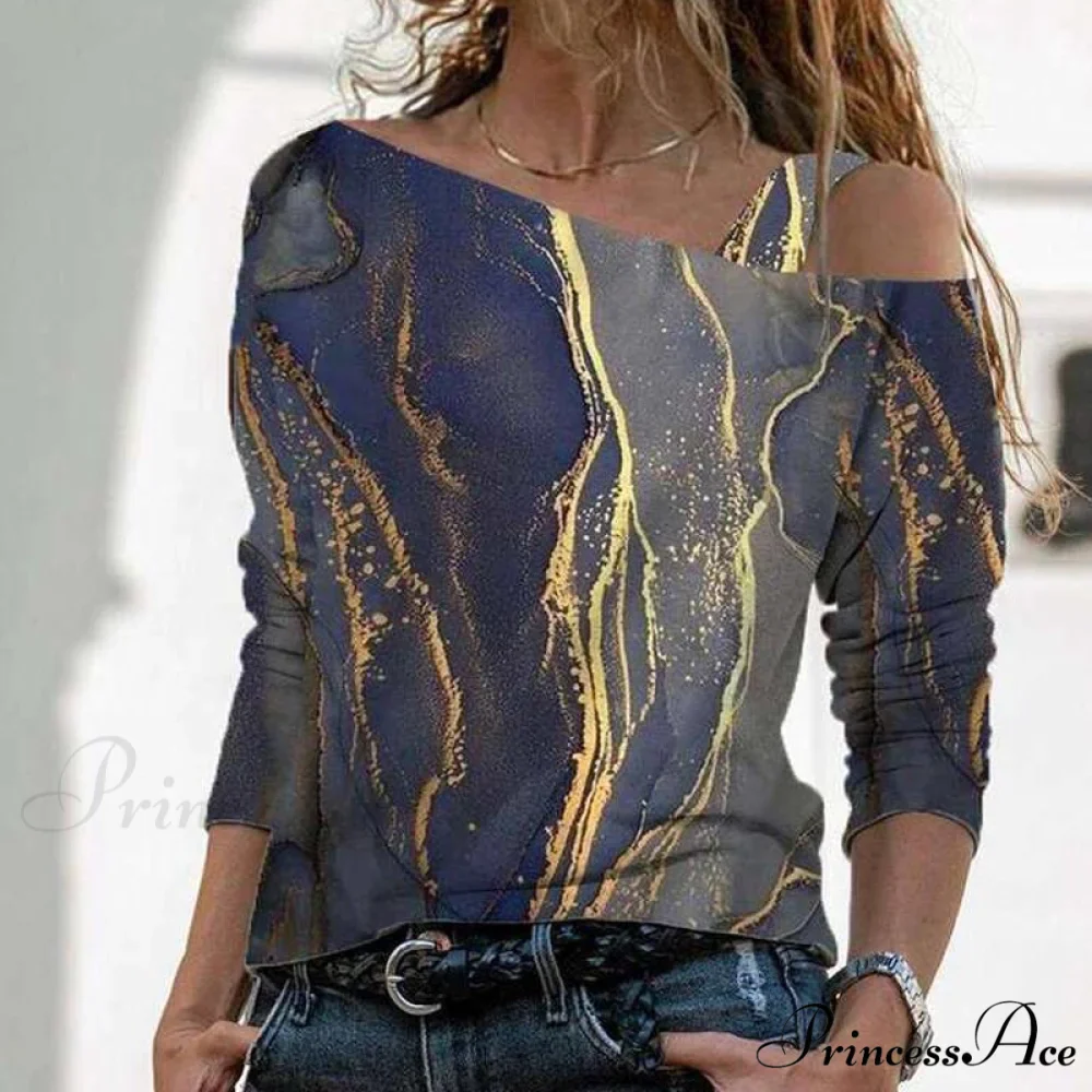 Retro Glitter Gold Contrast Casual Long Sleeve Straps Pullover - Image 8