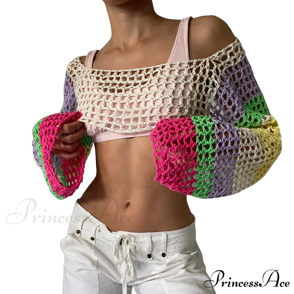 Summer Sexy Long Sleeve Smock Knitted Crop Top - Image 18