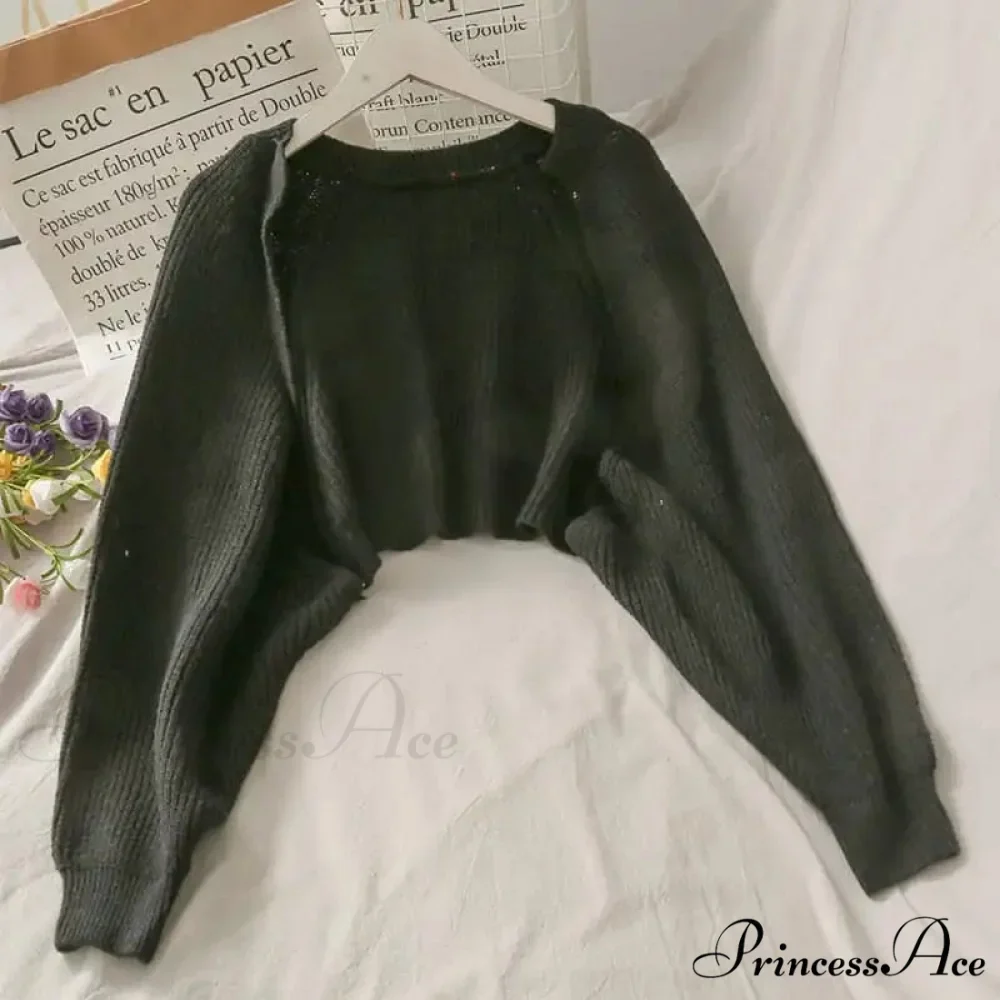 Female Solid Casual Chic Short Knitted Cardigans - Image 8