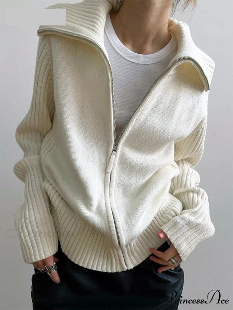 Long Sleeve Oversized Knitted Basic Loose Cardigans - Image 2