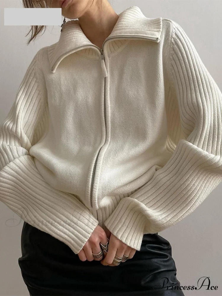 Long Sleeve Oversized Knitted Basic Loose Cardigans - Image 4