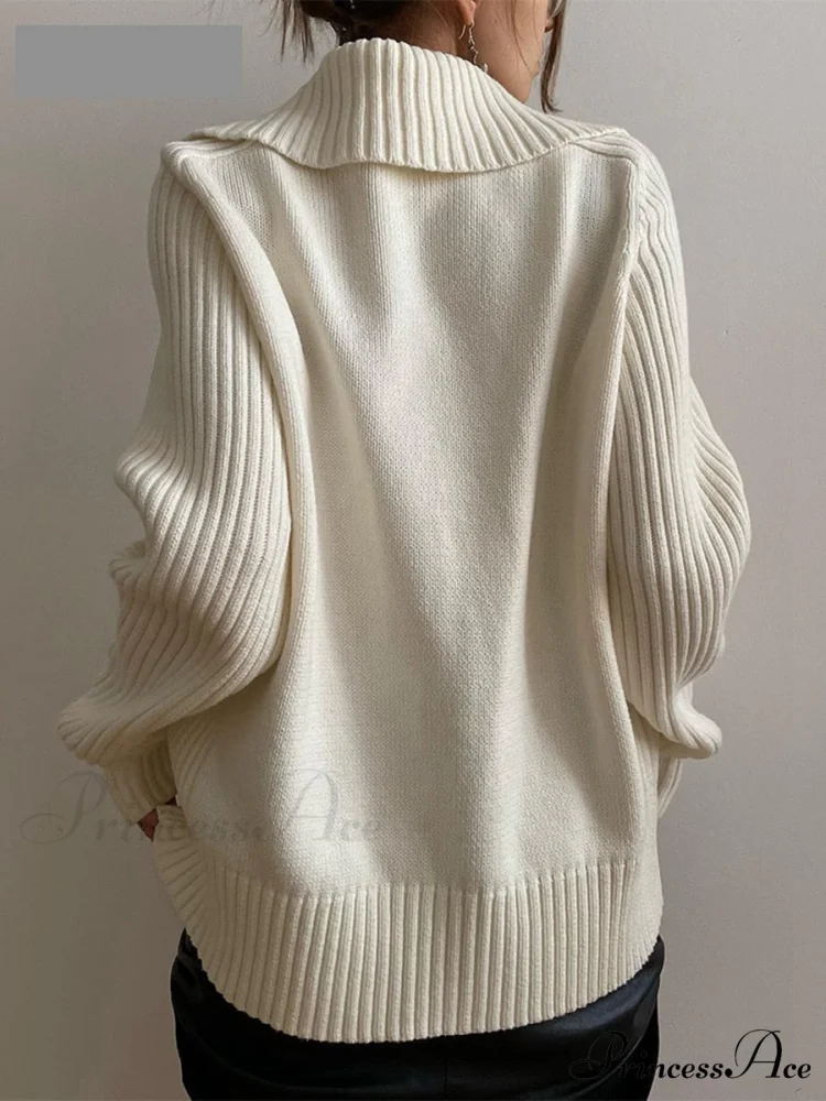 Long Sleeve Oversized Knitted Basic Loose Cardigans - Image 5