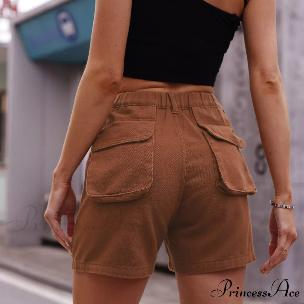 Fashion Denim Shorts Elastic Waist American Style - Image 3