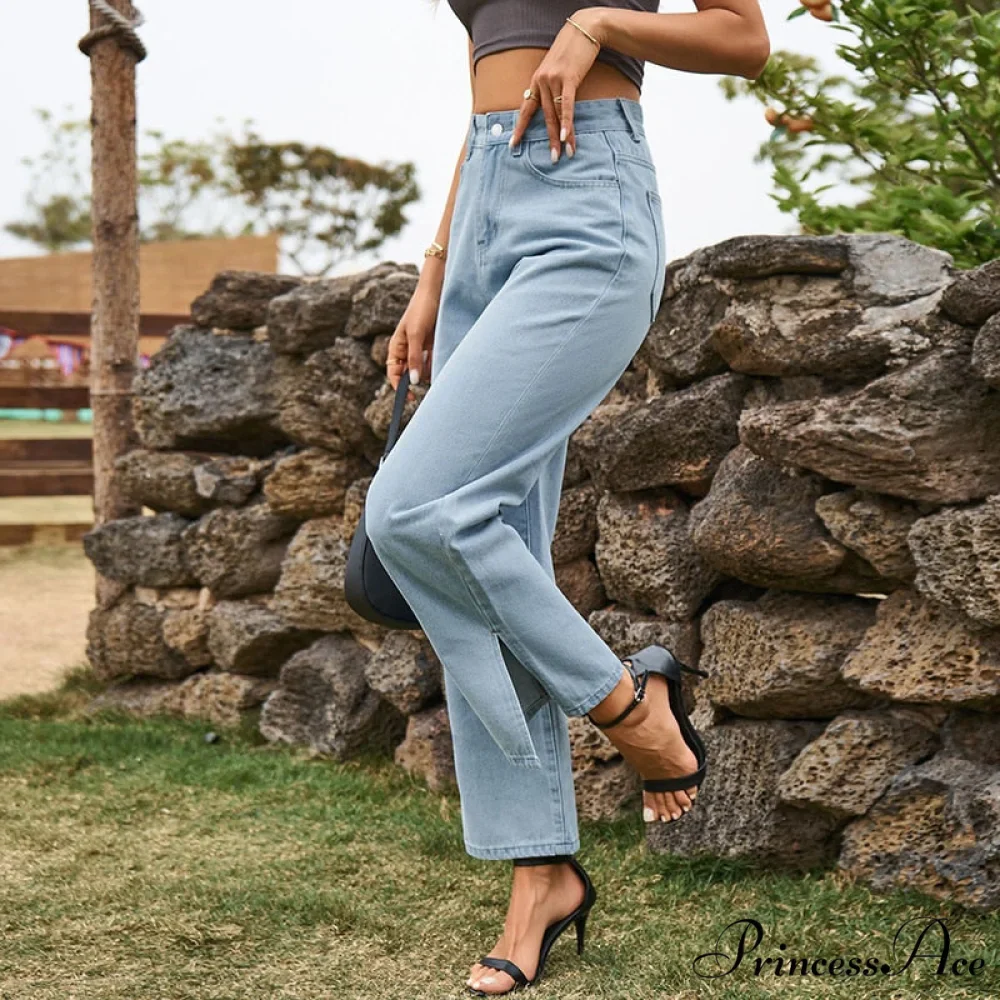 Street Mid Waist Denim Trousers Ladies Pants - Image 2