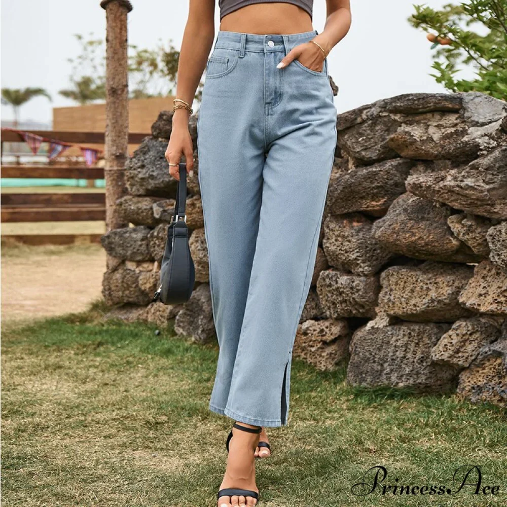 Street Mid Waist Denim Trousers Ladies Pants - Image 3