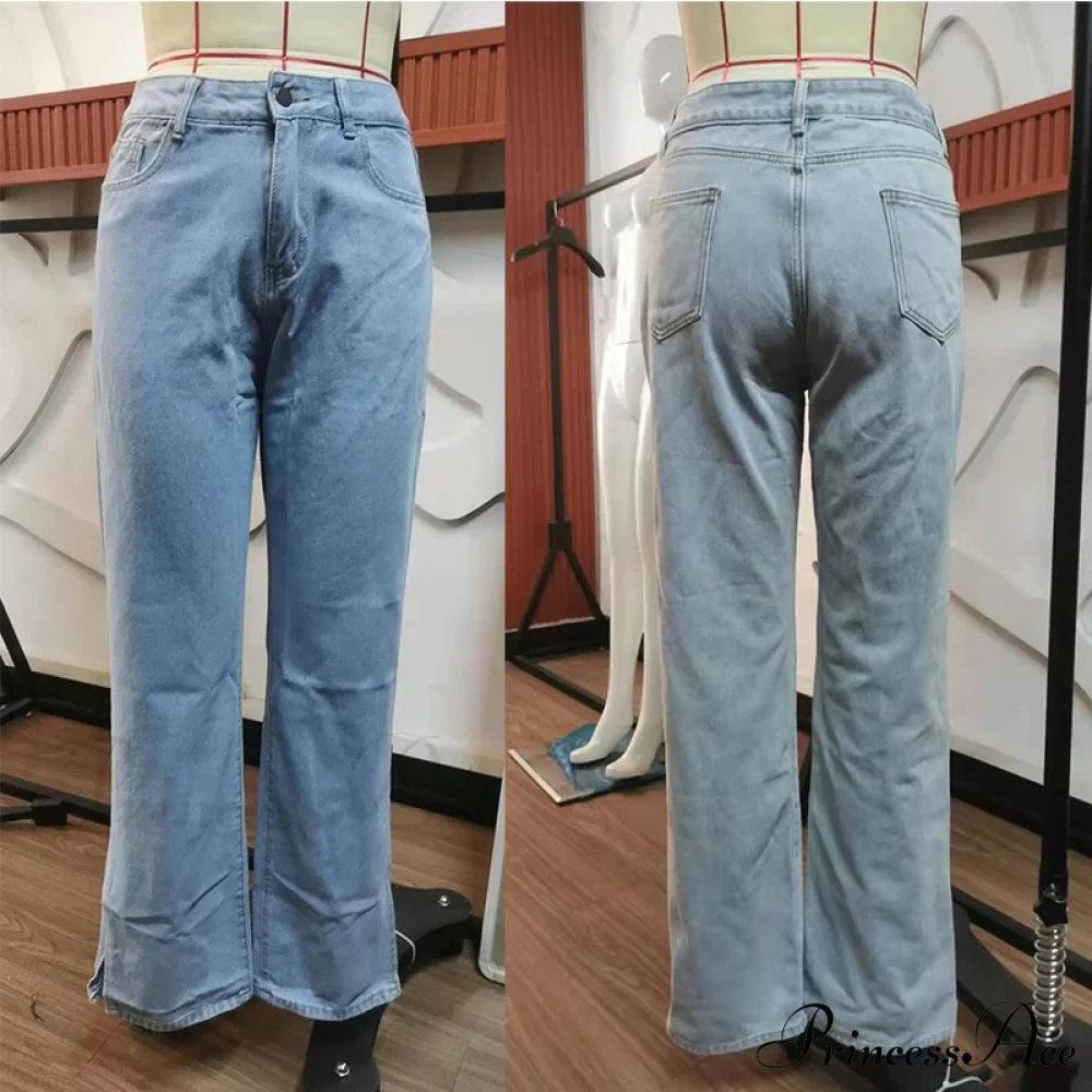 Street Mid Waist Denim Trousers Ladies Pants - Image 4