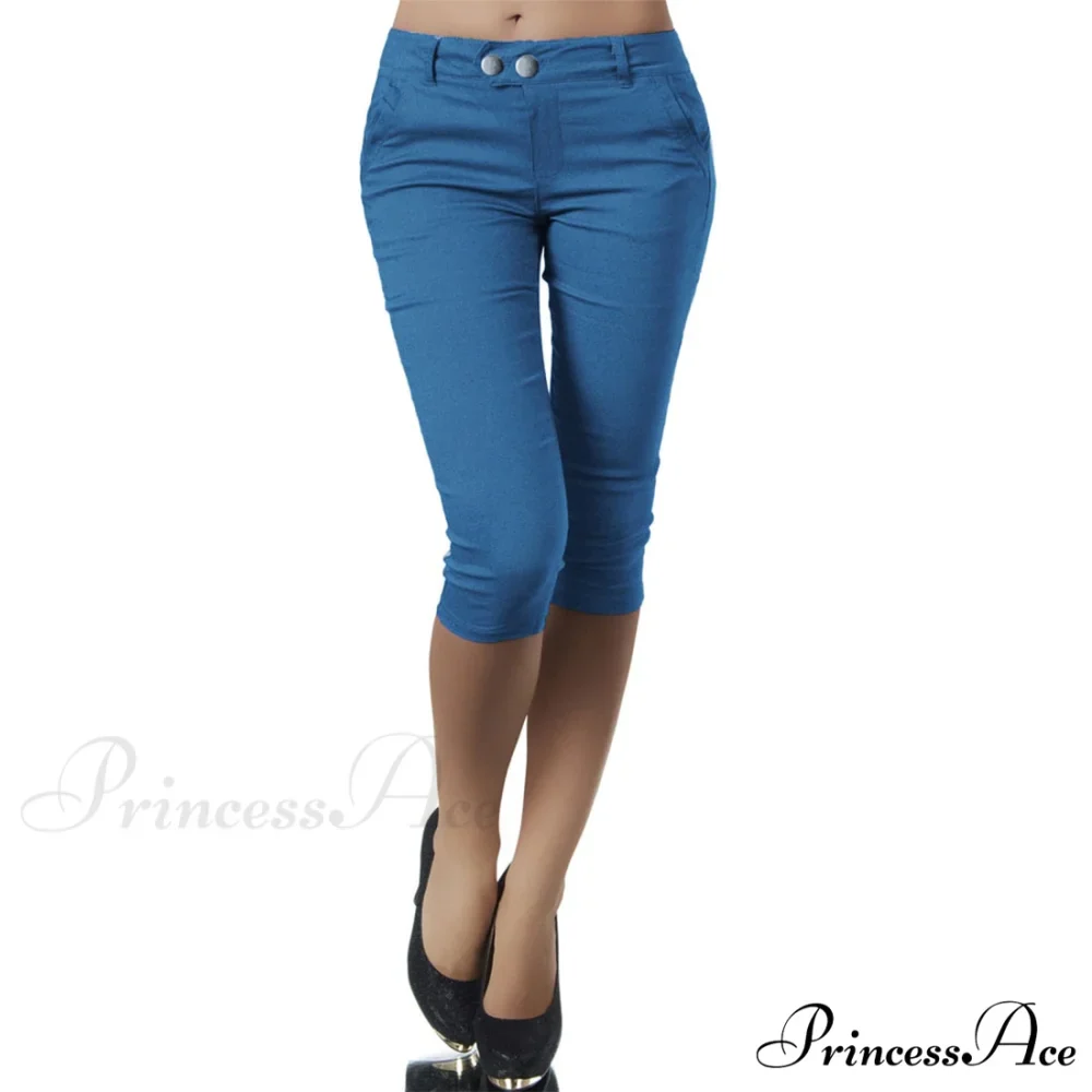 Casual Stretch 3/4 Trousers Female Capris - Image 2
