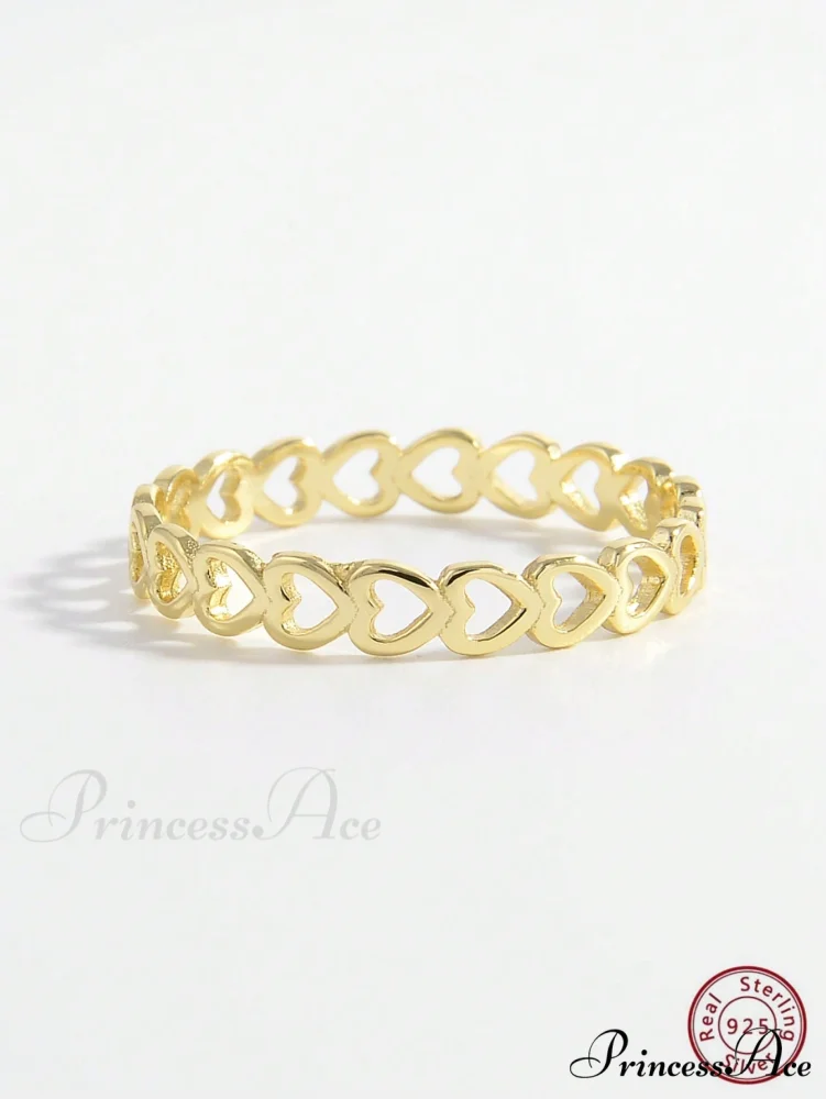 Heart Design Silver Wedding Band Ring - Image 6