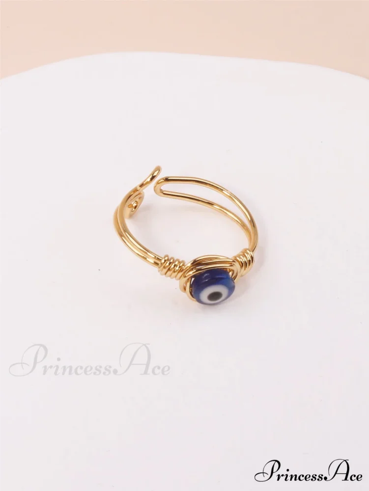 Evil Eye Decor Cuff Ring - Image 2